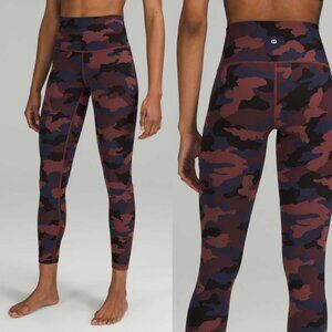 Lululemon Wunder Under High-Rise Tight 25" In Heritage 365 Camo Smoky Red Night